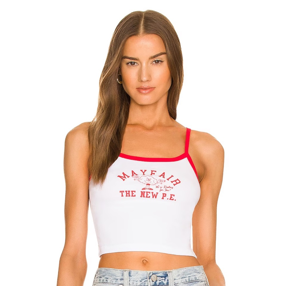 The New P.E. Tank in White & Red
The Mayfair Group m/L